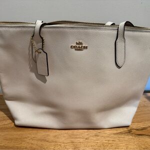 Coach White Tote Bag